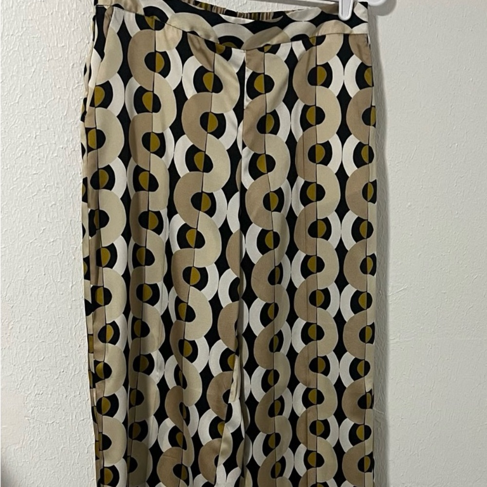 Zara geometric print satin pants Large